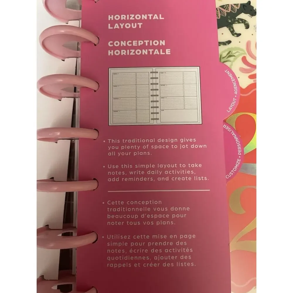 Happy Planner 2025 Dated Lush Linens Classic 9 Disc Planner Lined Horizontal